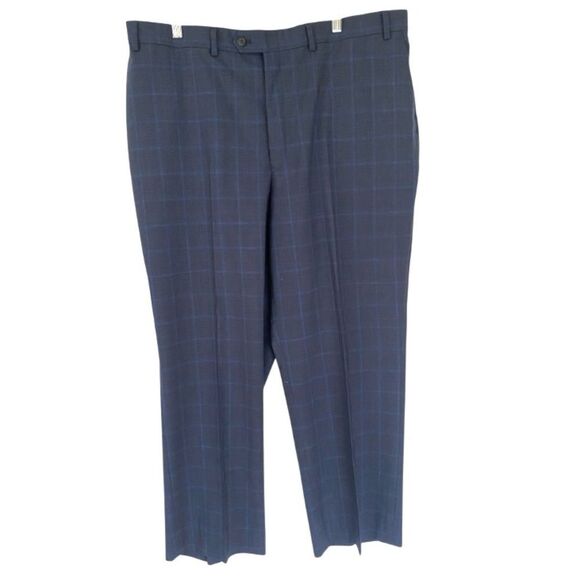 Lauren Ralph Lauren All Wool Navy Windowpane Suit Pants and Jackt 44R - Picture 3 of 8